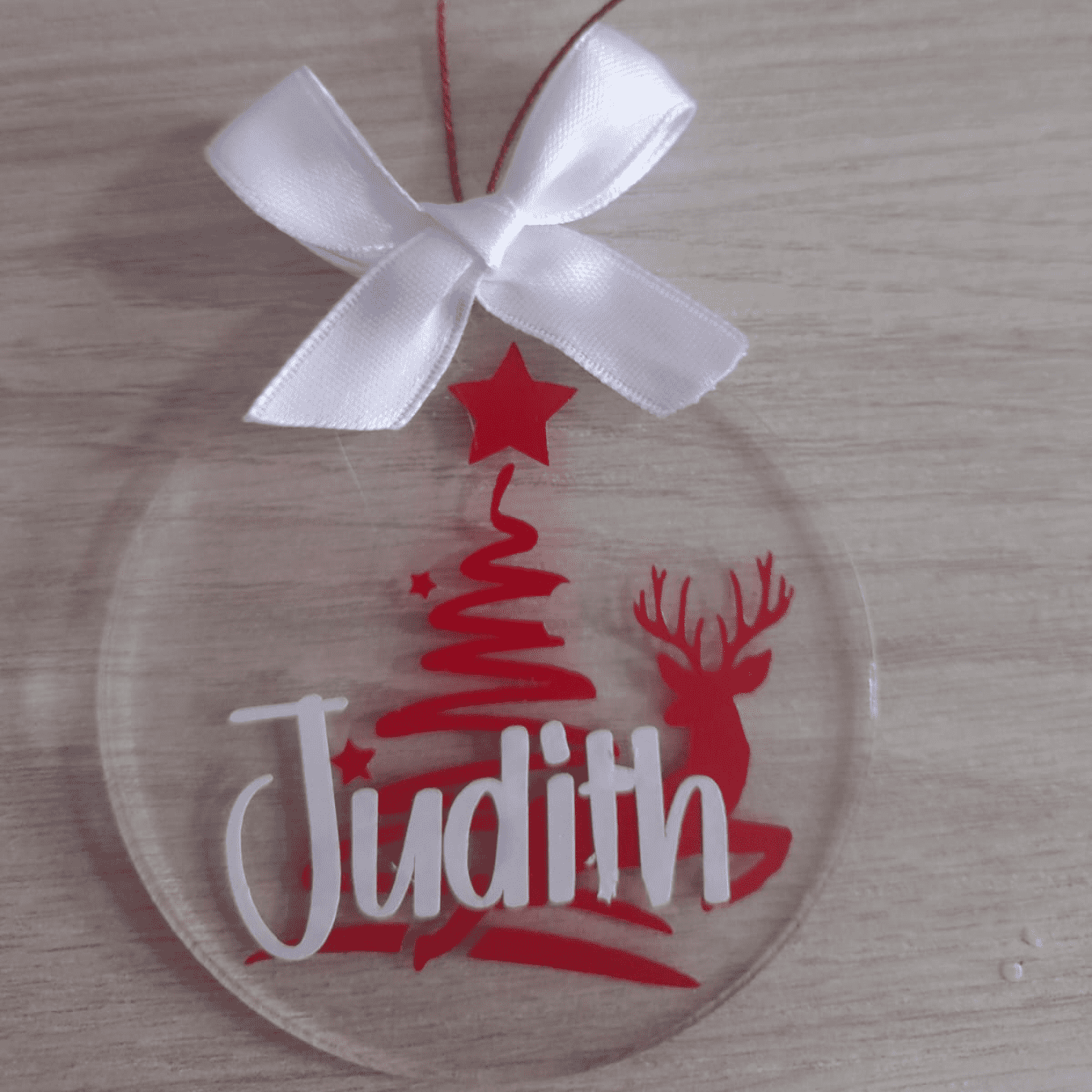 Esfera Plana Árbol de Navidad y Reno